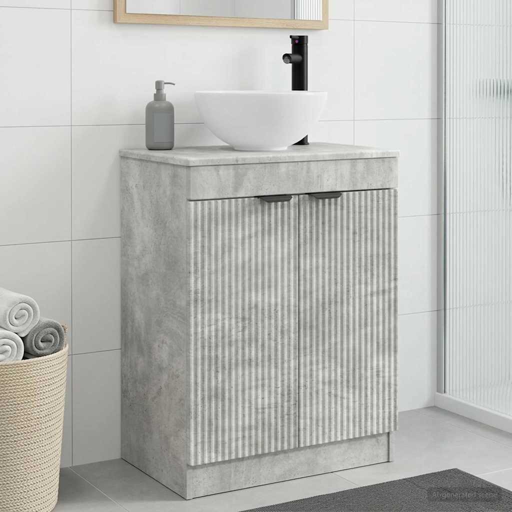 Badmøbel med vask Betonggrå 54 x 35 x 83 cm Konstruert tre