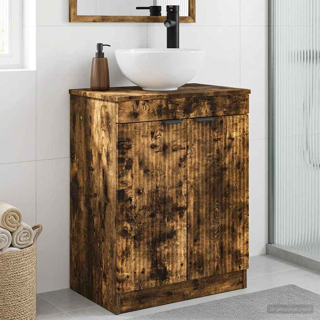 Badmøbel med vask Røkt Eik 54 x 35 x 83 cm Konstruert tre