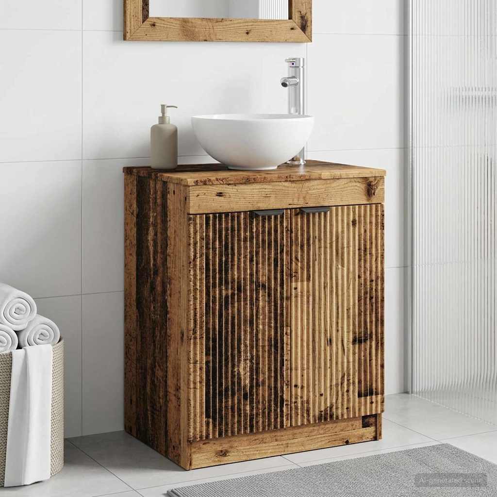 Baderomsskap Gammelt tre 54 x 41 x 70 cm Konstruert tre
