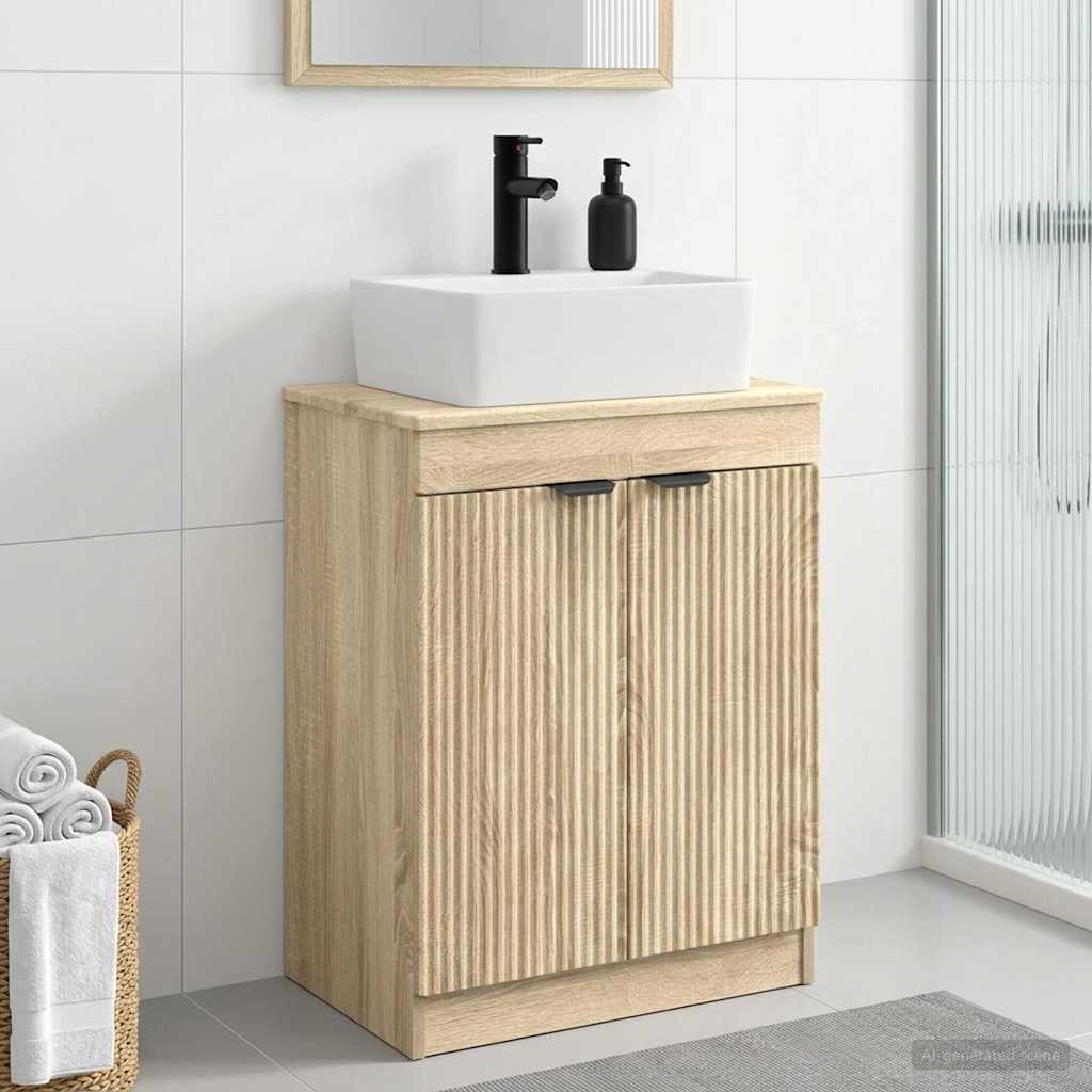 Badmøbel med vask Sonoma eik 54 x 35 x 83 cm Konstruert tre