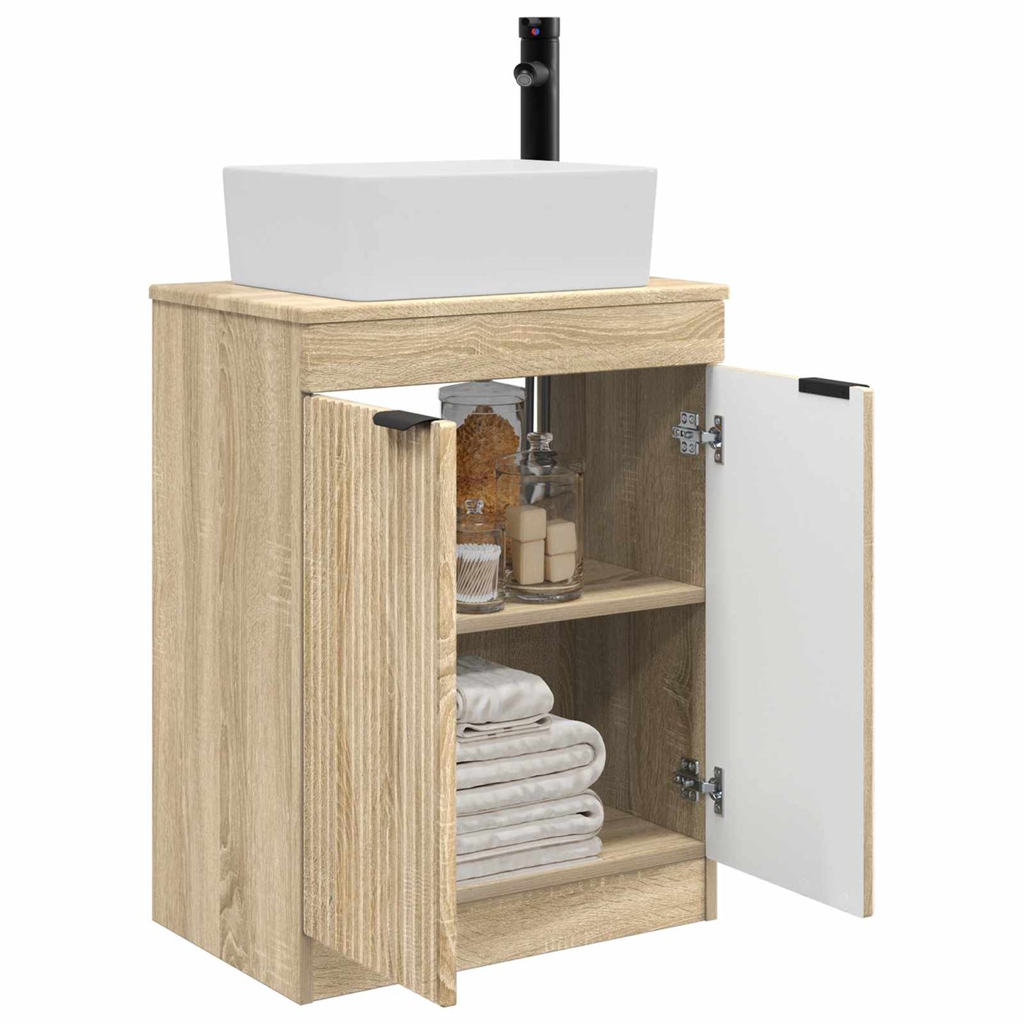 Badmøbel med vask Sonoma eik 54 x 35 x 83 cm Konstruert tre