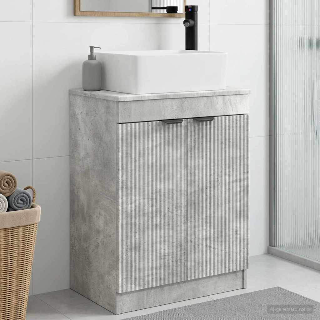 Badmøbel med vask Betonggrå 54 x 35 x 83 cm Konstruert tre
