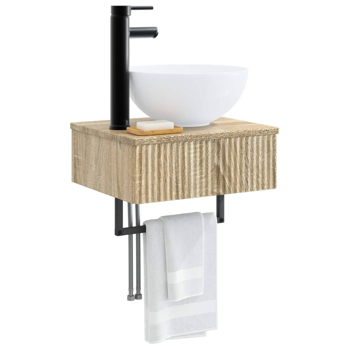 Vegghengt vask Sonoma eik 40 x 35 x 39 cm Konstruert tre
