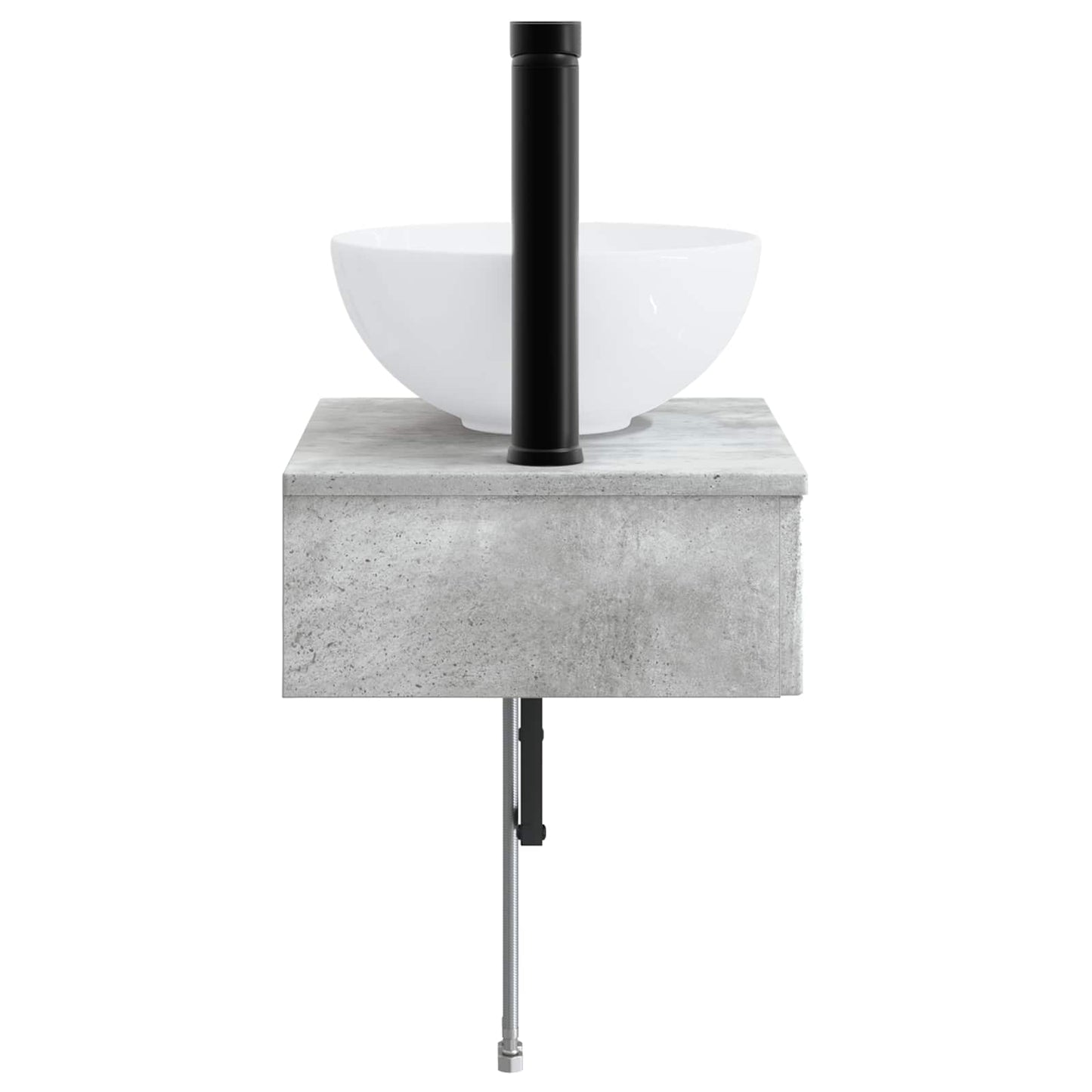 Vegghengt vask Betonggrå 40 x 35 x 39 cm Konstruert tre