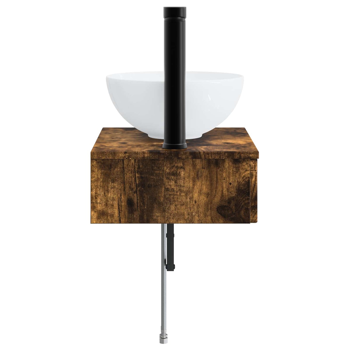 Vegghengt vask Røkt Eik 40 x 35 x 39 cm Konstruert tre