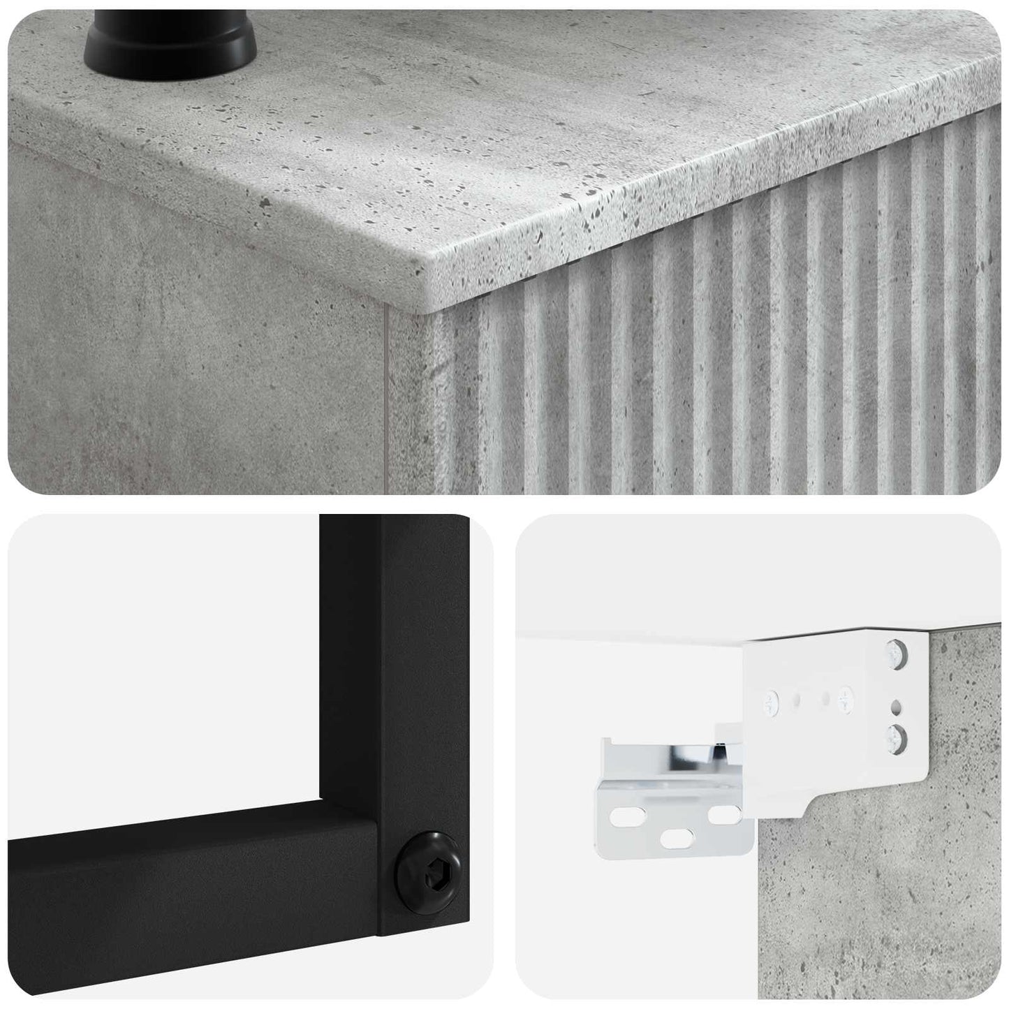 Vegghengt vask Betonggrå 40 x 41 x 40,5 cm Konstruert tre