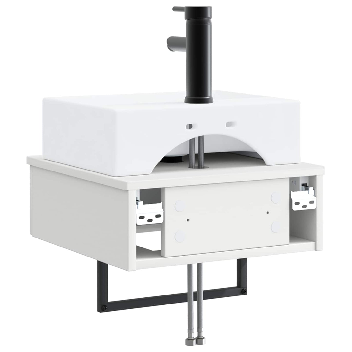 Vegghengt vask Hvit 40 x 41 x 39 cm Konstruert tre