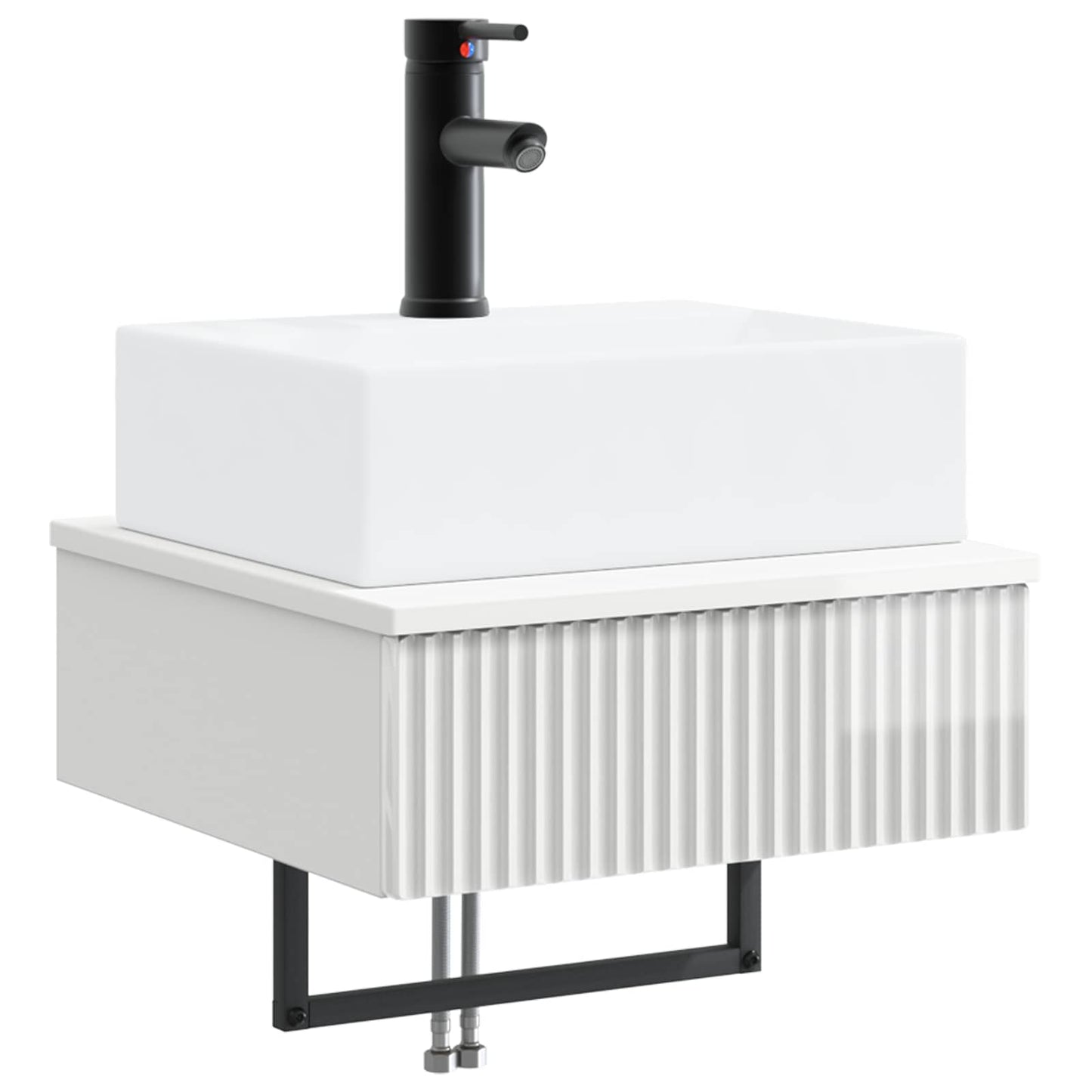 Vegghengt vask Høgglans hvit 40 x 41 x 39 cm Konstruert tre