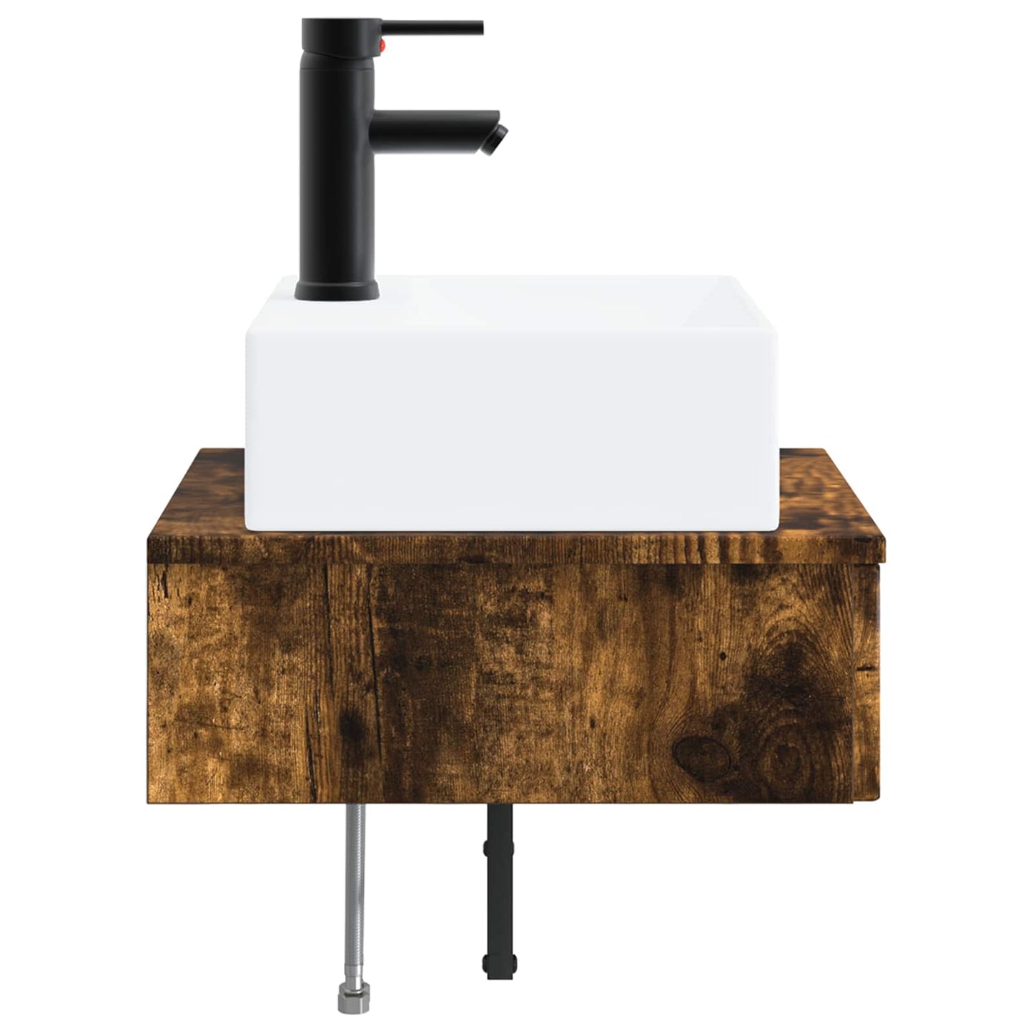 Vegghengt vask Røkt Eik 40 x 41 x 39 cm Konstruert tre