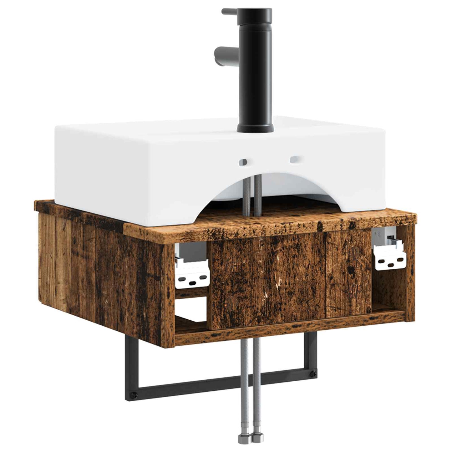 Vegghengt vask Gammelt tre 40 x 41 x 39 cm Konstruert tre