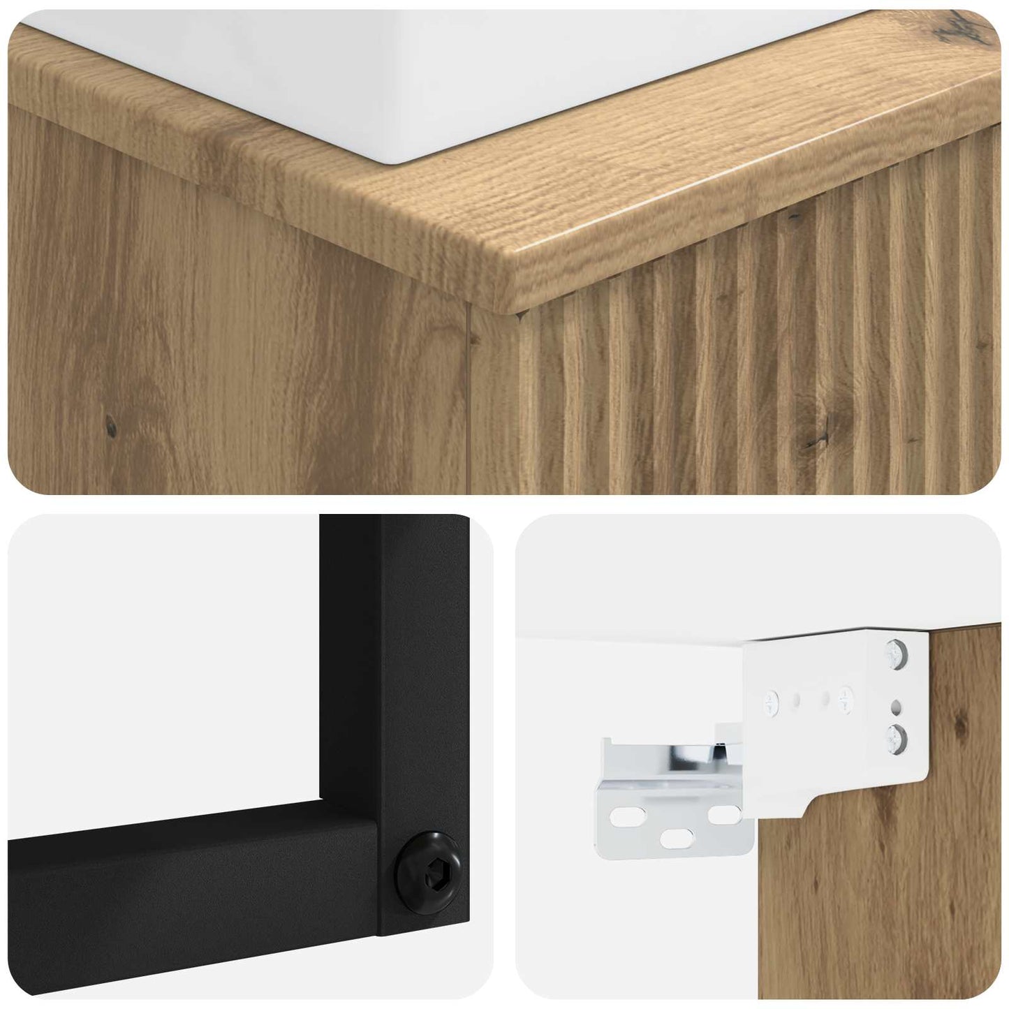 Vegghengt vask Artisan eik 40 x 41 x 39 cm Konstruert tre
