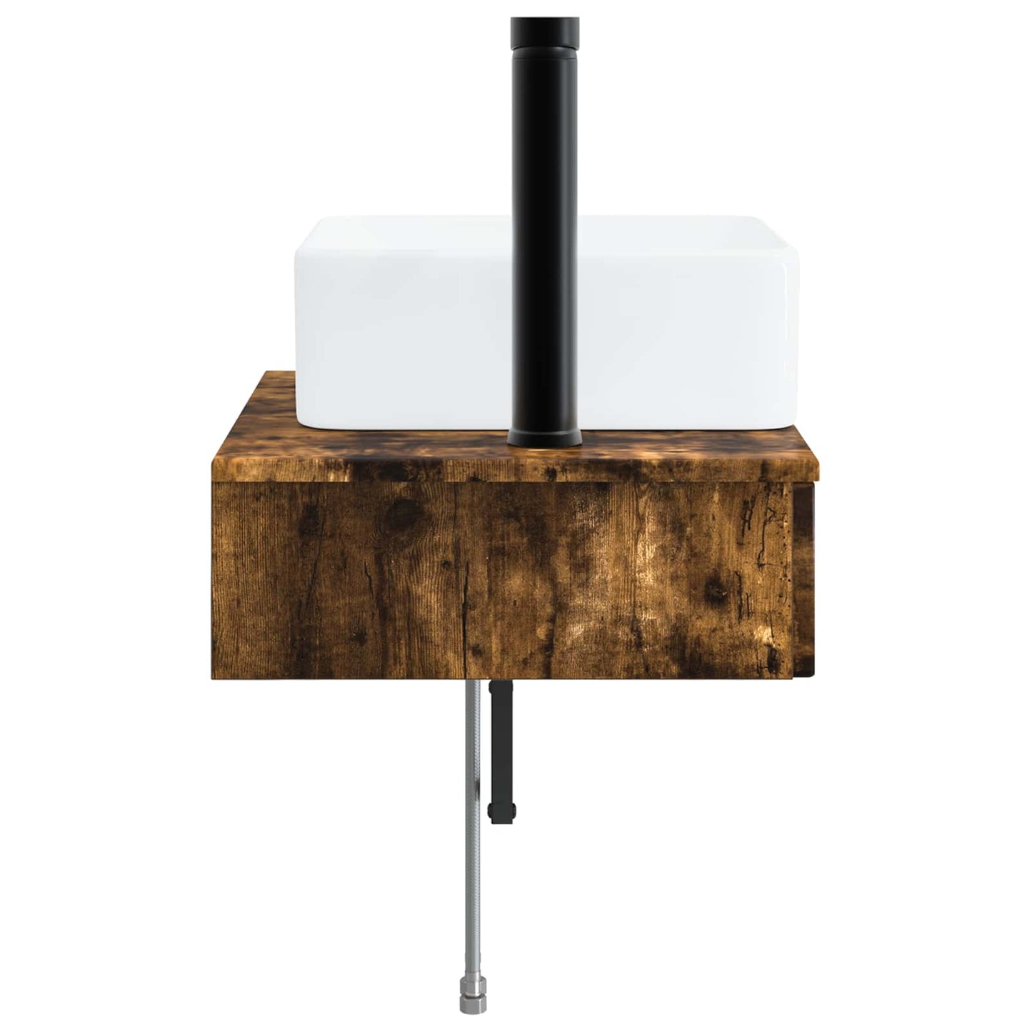 Vegghengt vask Røkt Eik 53 x 35 x 39 cm Konstruert tre