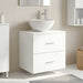 Vegghengt servant med skap Hvit 49,5 x 35 x 63 cm