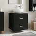 Vegghengt servant med skap Svart eik 49,5 x 35 x 63 cm