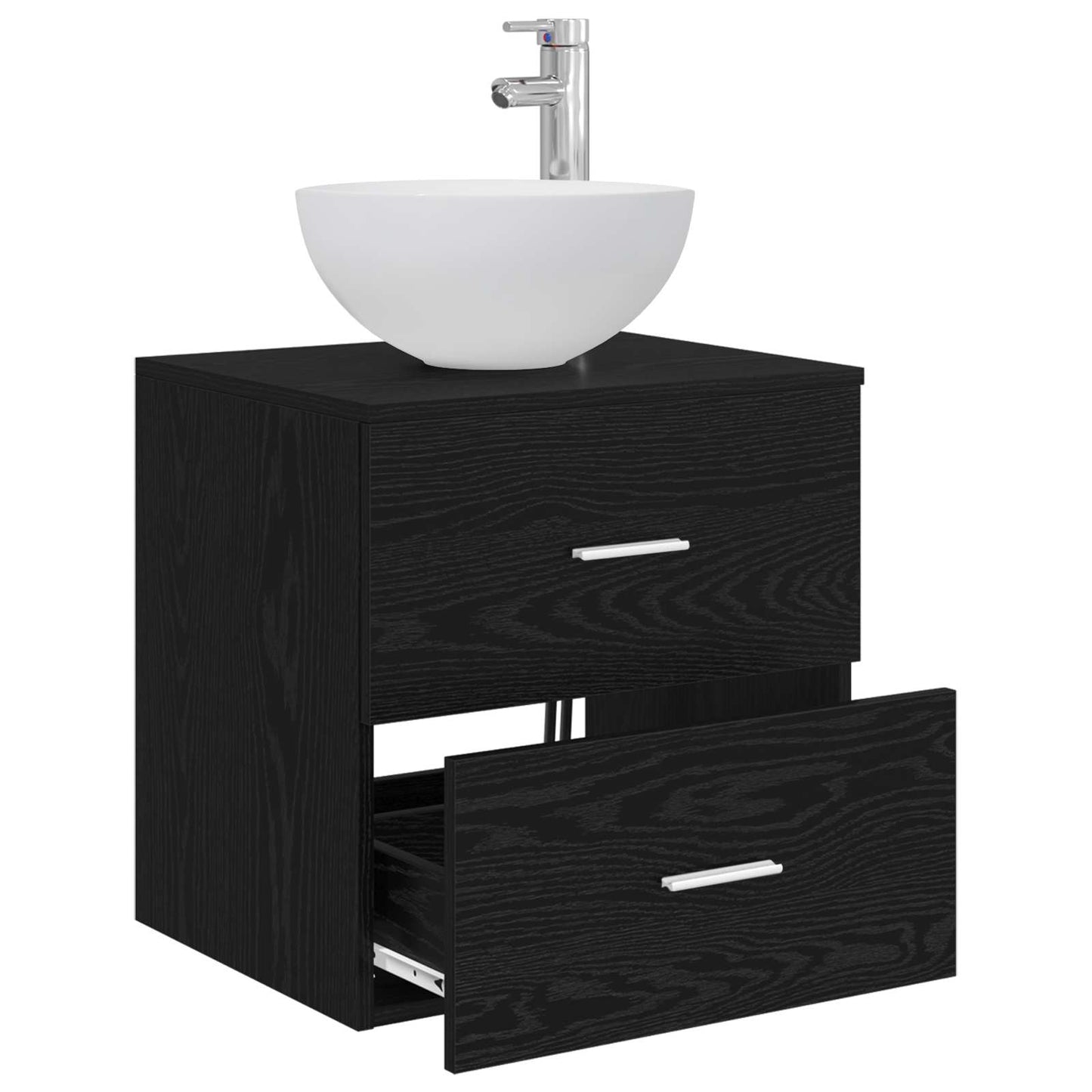 Vegghengt vaskeservant Svart eik 49,5 x 41 x 64,5 cm