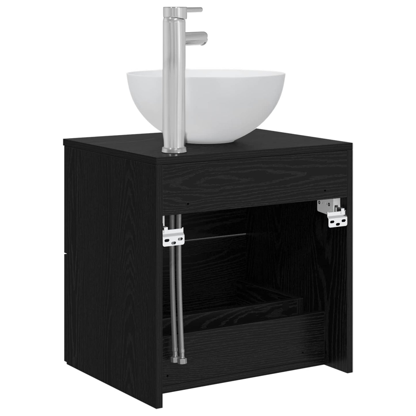 Vegghengt vaskeservant Svart eik 49,5 x 41 x 64,5 cm
