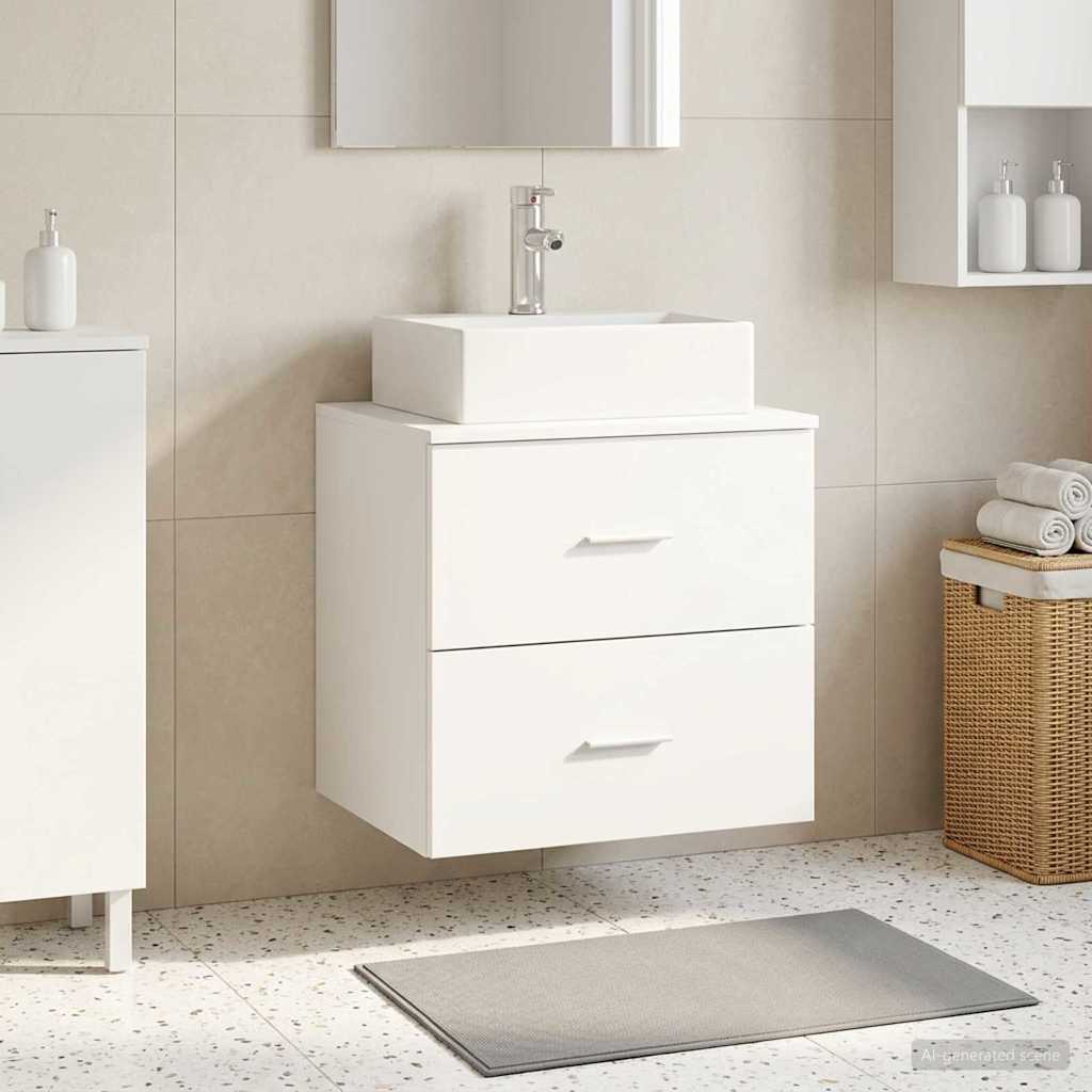 Vegghengt vaskeservant Hvit 49,5 x 41 x 62,5 cm Konstruert tre