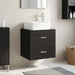 Vegghengt vaskeservant Svart eik 53 x 34,5 x 63 cm