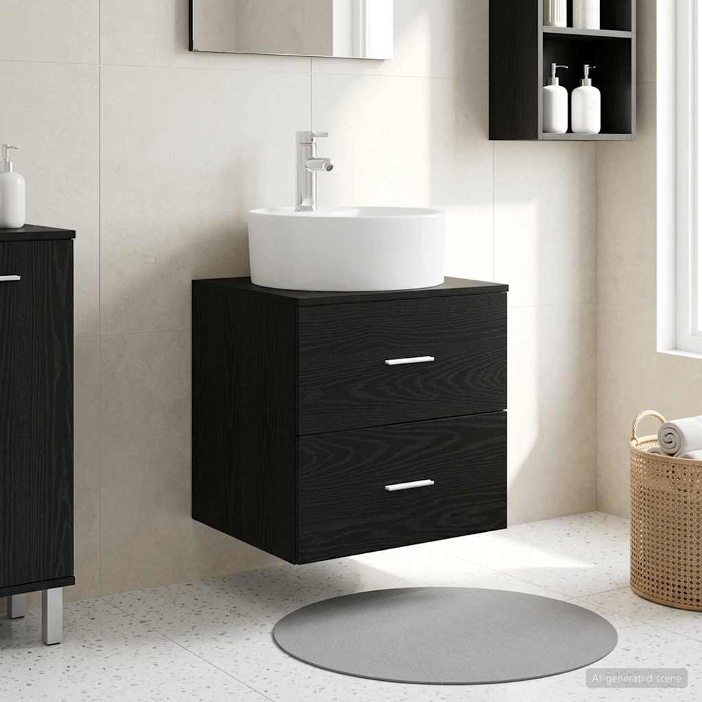 Vegghengt vaskeservant Svart eik 49,5 x 44,5 x 65 cm