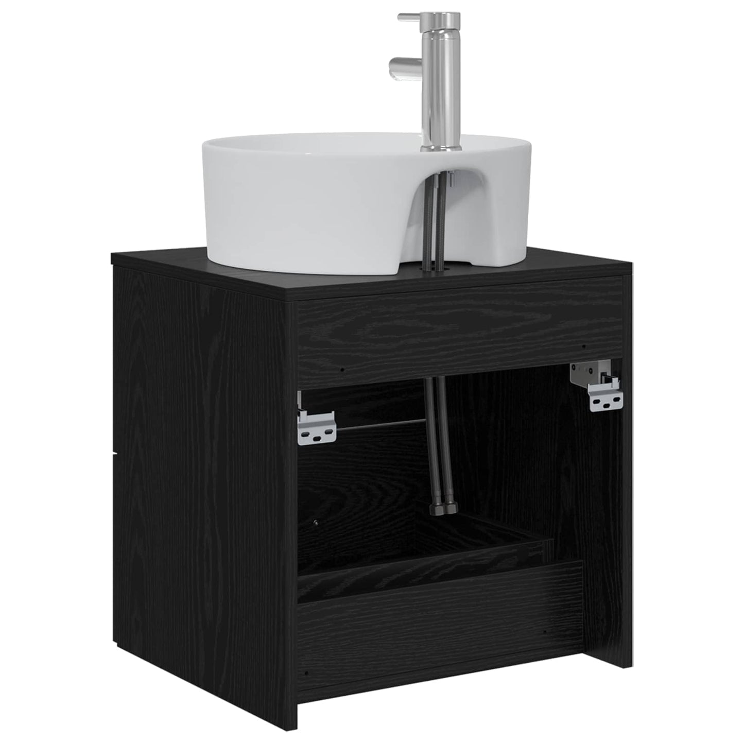 Vegghengt vaskeservant Svart eik 49,5 x 44,5 x 65 cm