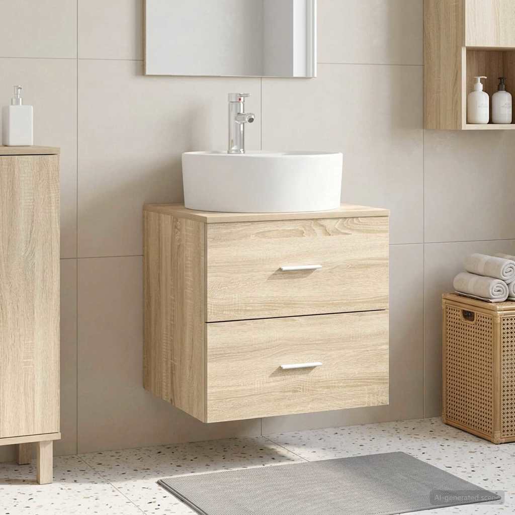 Vegghengt vaskeservant Sonoma eik 49,5 x 44,5 x 65 cm
