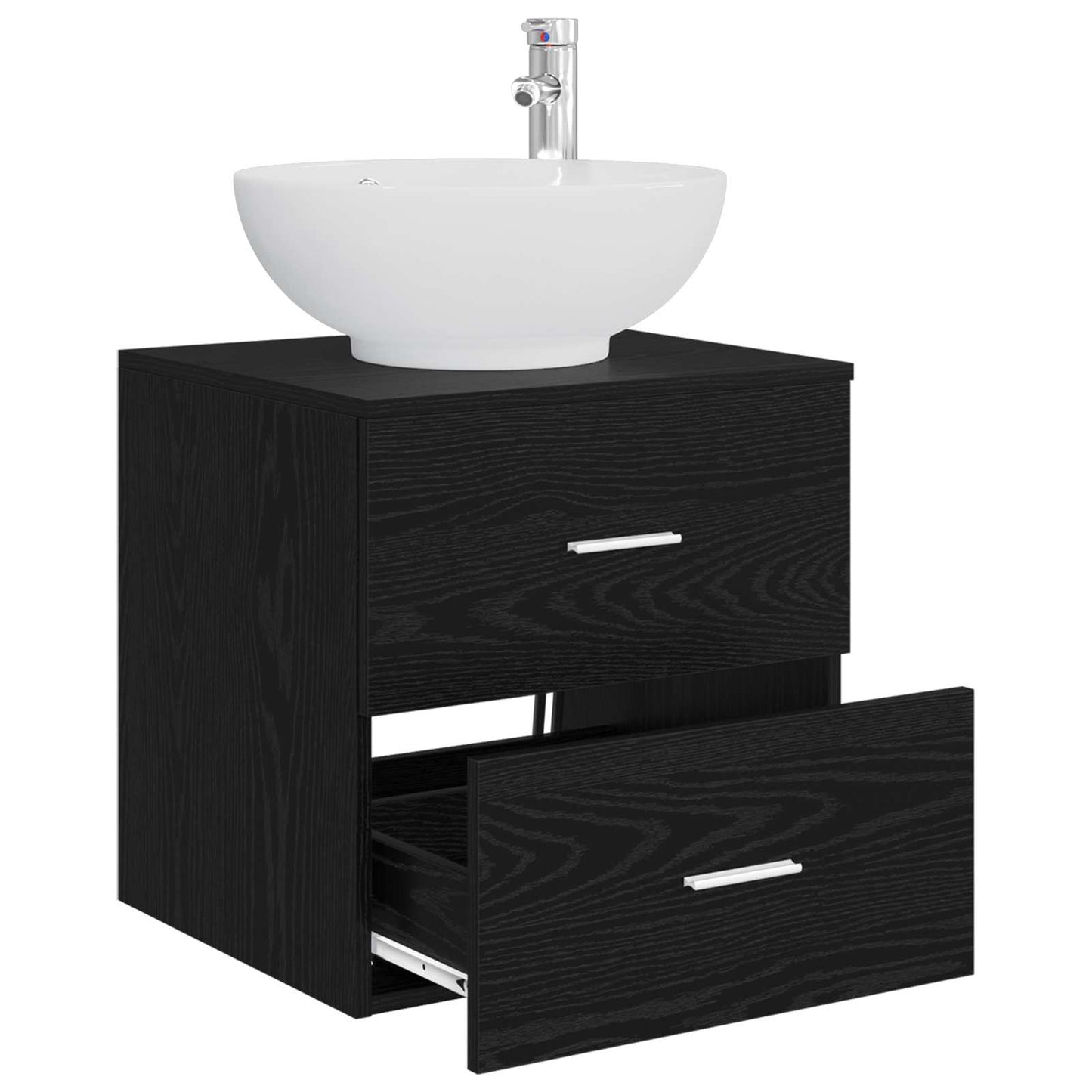 Vegghengt vaskeservant Svart eik 49,5 x 44,5 x 66,5 cm
