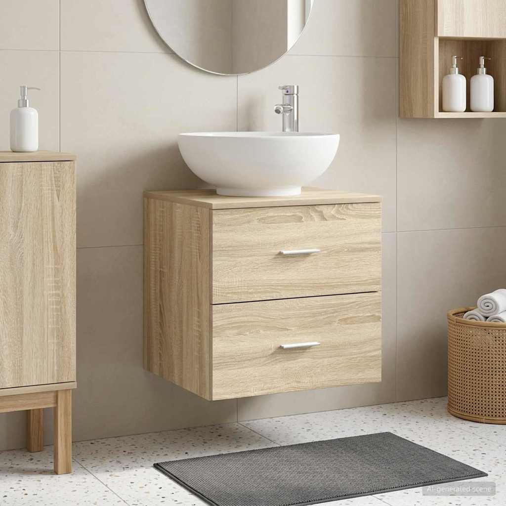 Vegghengt vaskeservant Sonoma eik 49,5 x 44,5 x 66,5 cm