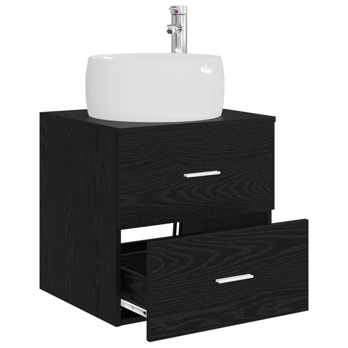 Vegghengt vaskeservant Svart eik 49,5 x 44,5 x 66 cm