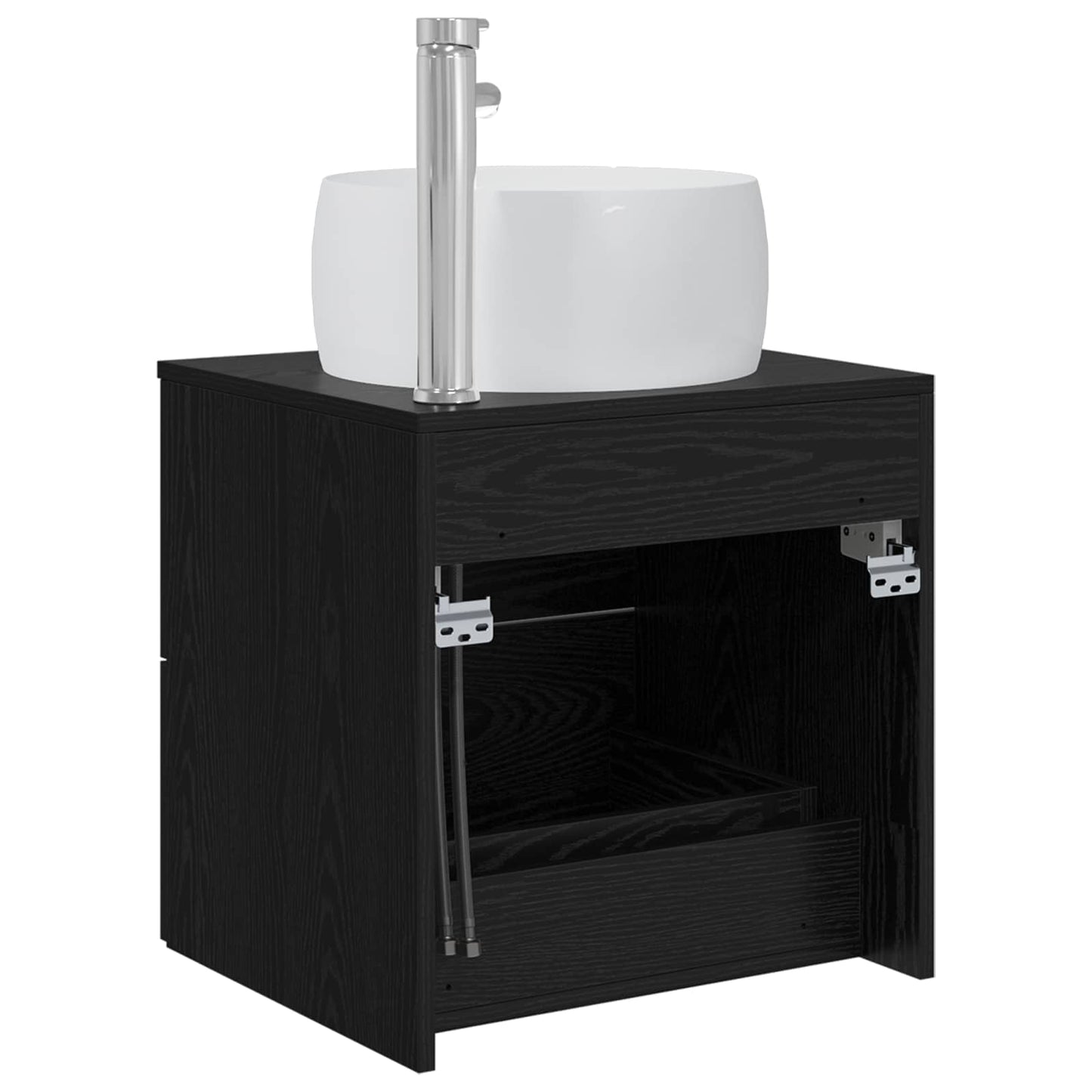 Vegghengt vaskeservant Svart eik 49,5 x 44,5 x 66 cm