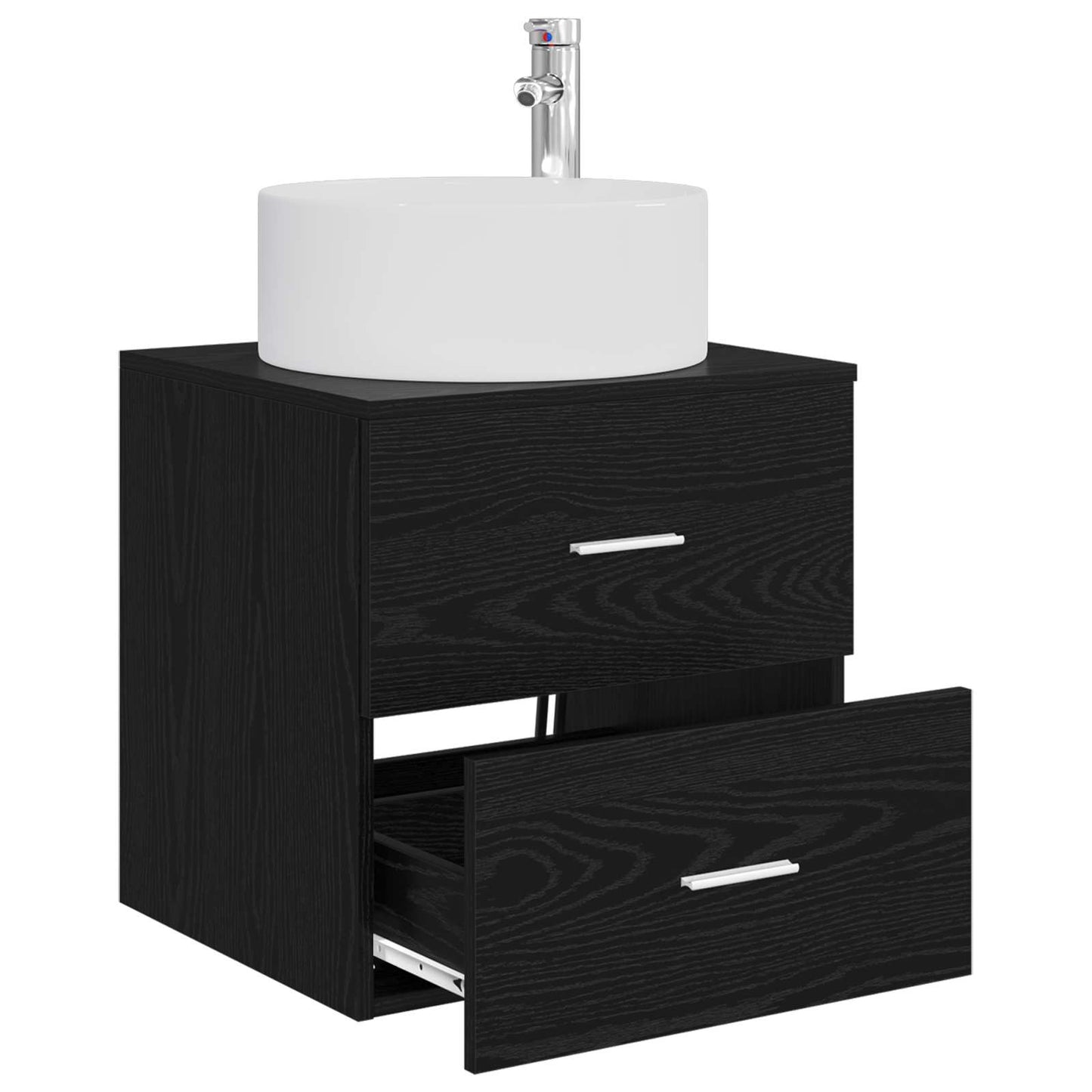 Vegghengt vaskeservant Svart eik 49,5 x 44,5 x 65,5 cm