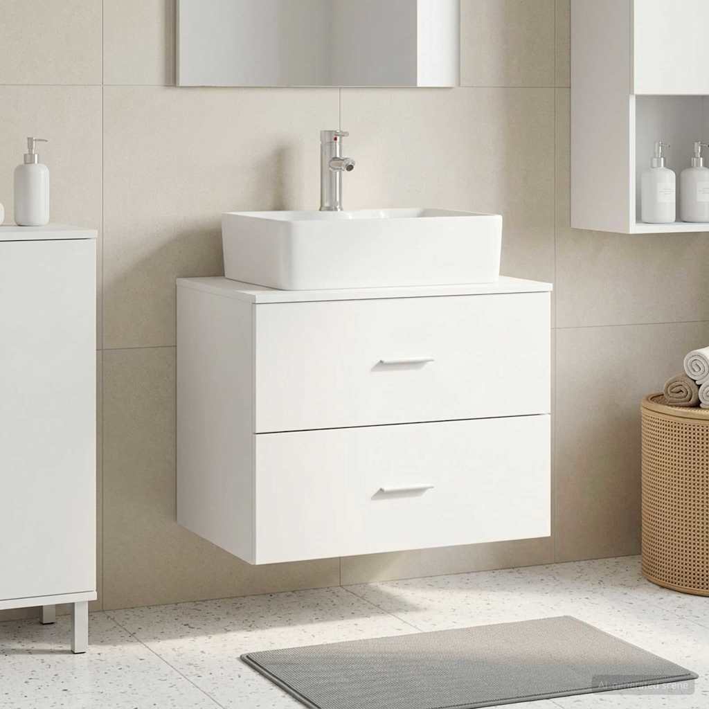 Vegghengt baderomsskap Hvit 62,5 x 44,5 x 50 cm Konstruert tre
