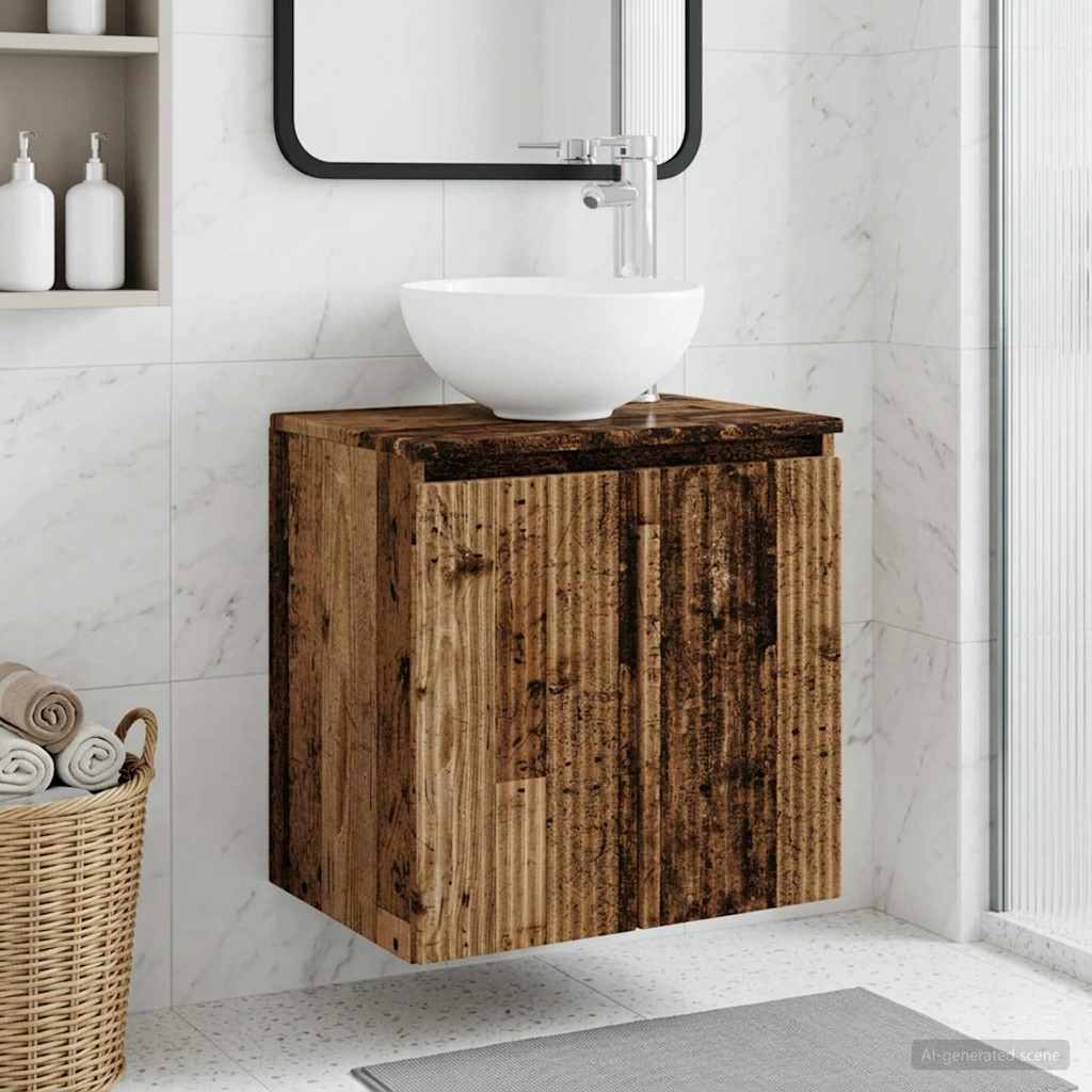 Vegghengt vaskeservant Gammelt tre 49,5 x 35 x 63 cm