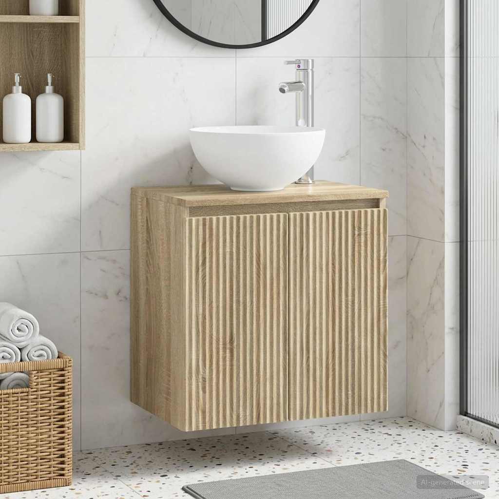 Vegghengt vaskeservant Sonoma eik 49,5 x 41 x 64,5 cm