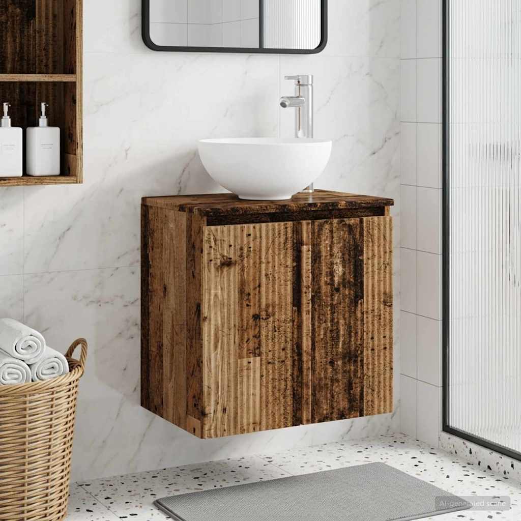 Vegghengt vaskeservant Gammelt tre 49,5 x 41 x 64,5 cm