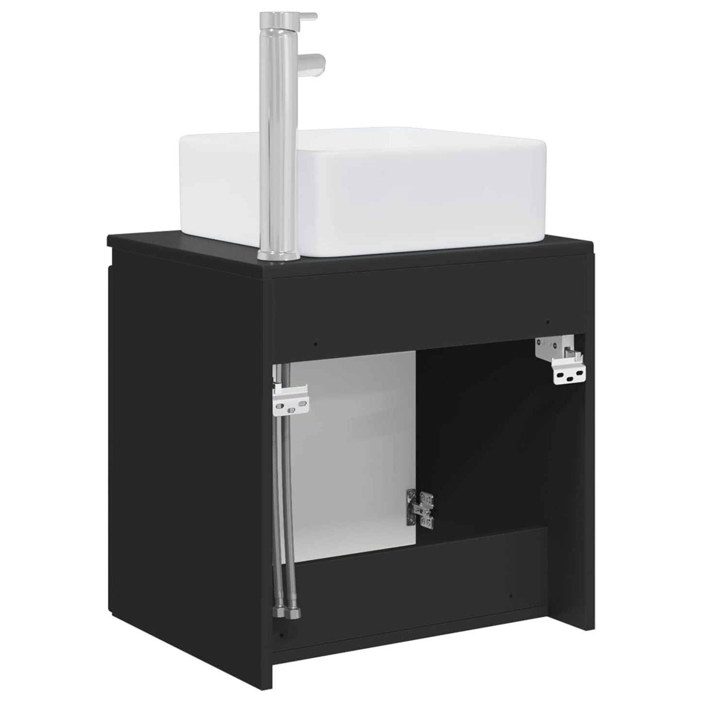 Vegghengt vaskeservant Svart 49,5 x 41 x 63 cm Konstruert tre