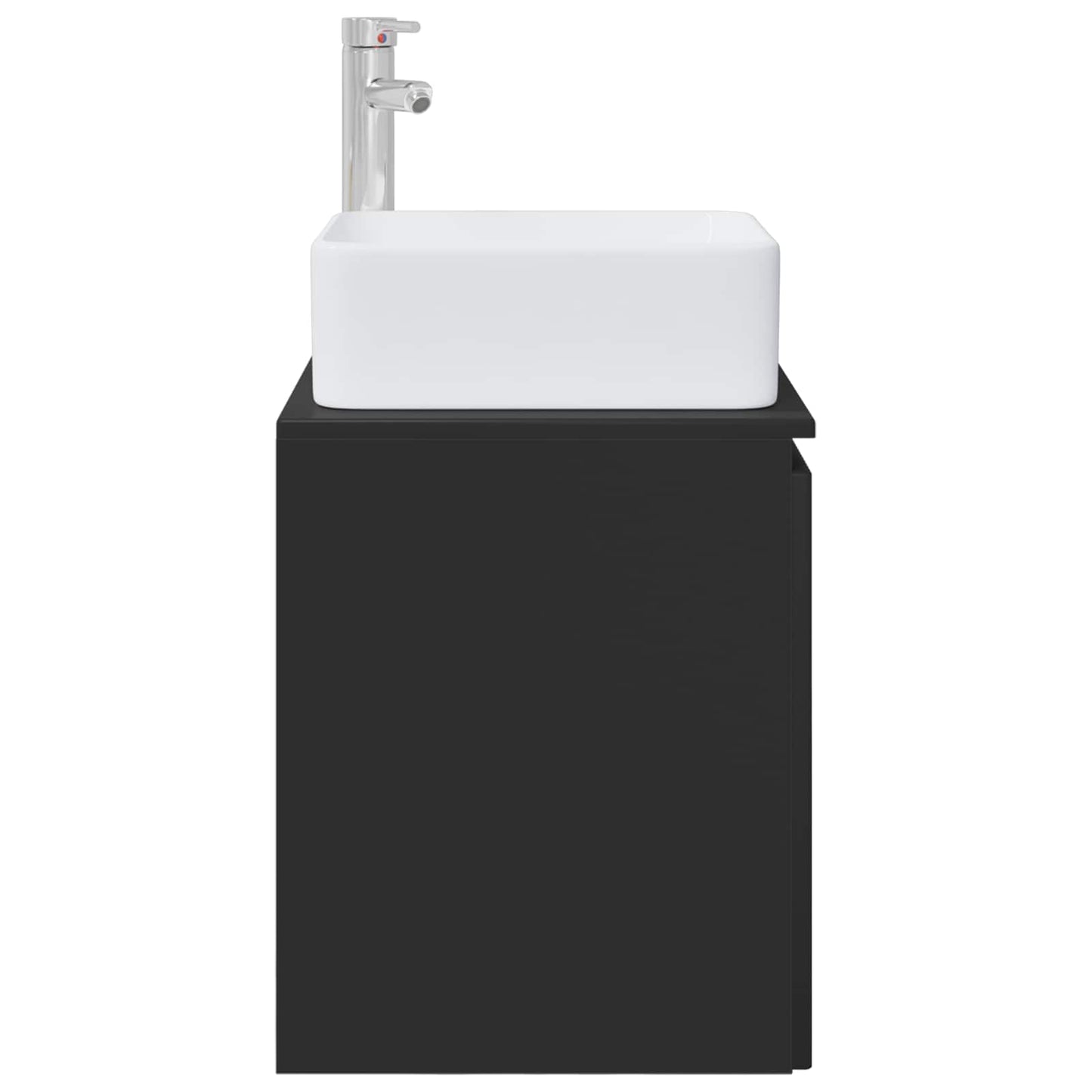 Vegghengt vaskeservant Svart 53 x 35 x 63 cm Konstruert tre