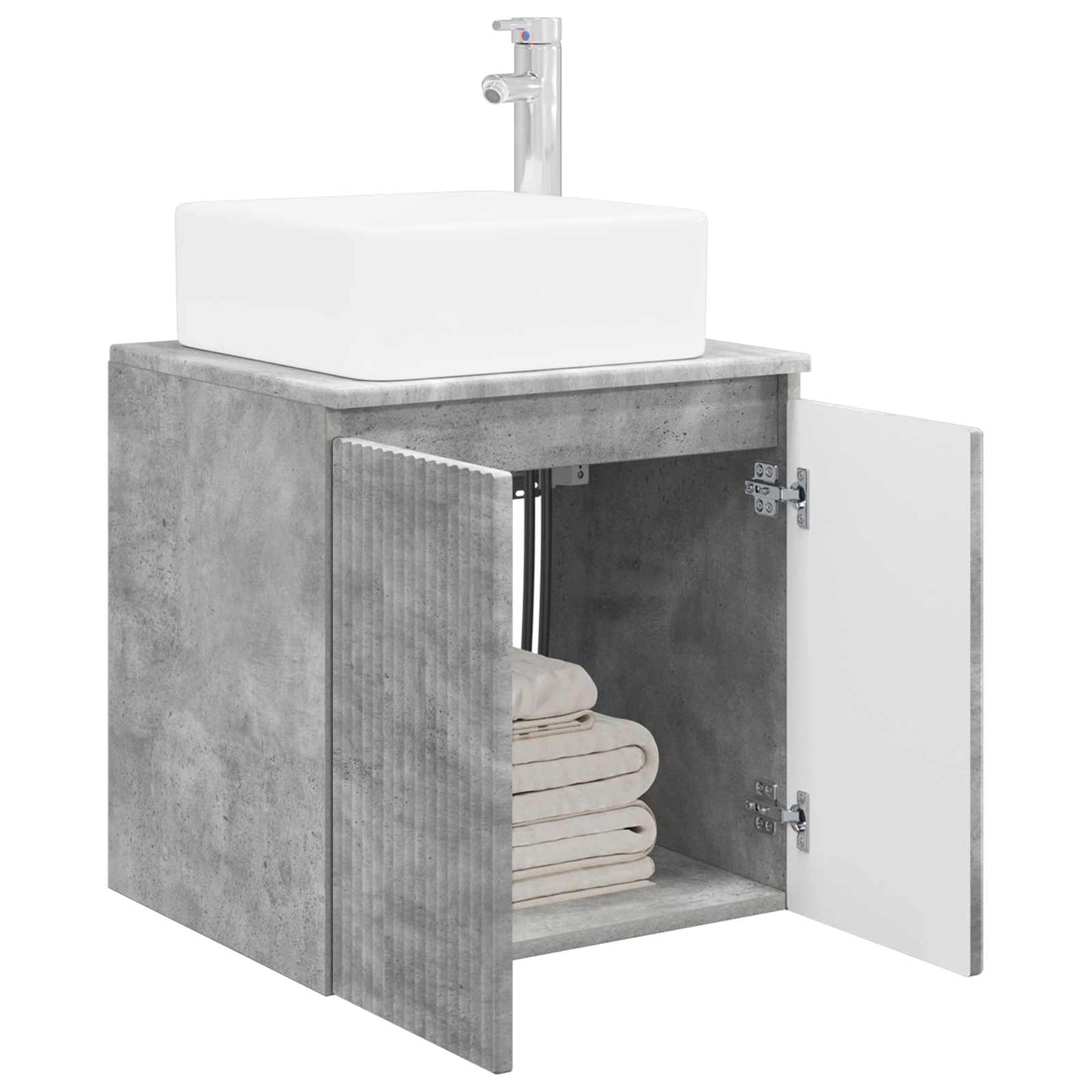 Vegghengt vaskeservant Betonggrå 53 x 35 x 63 cm Konstruert tre