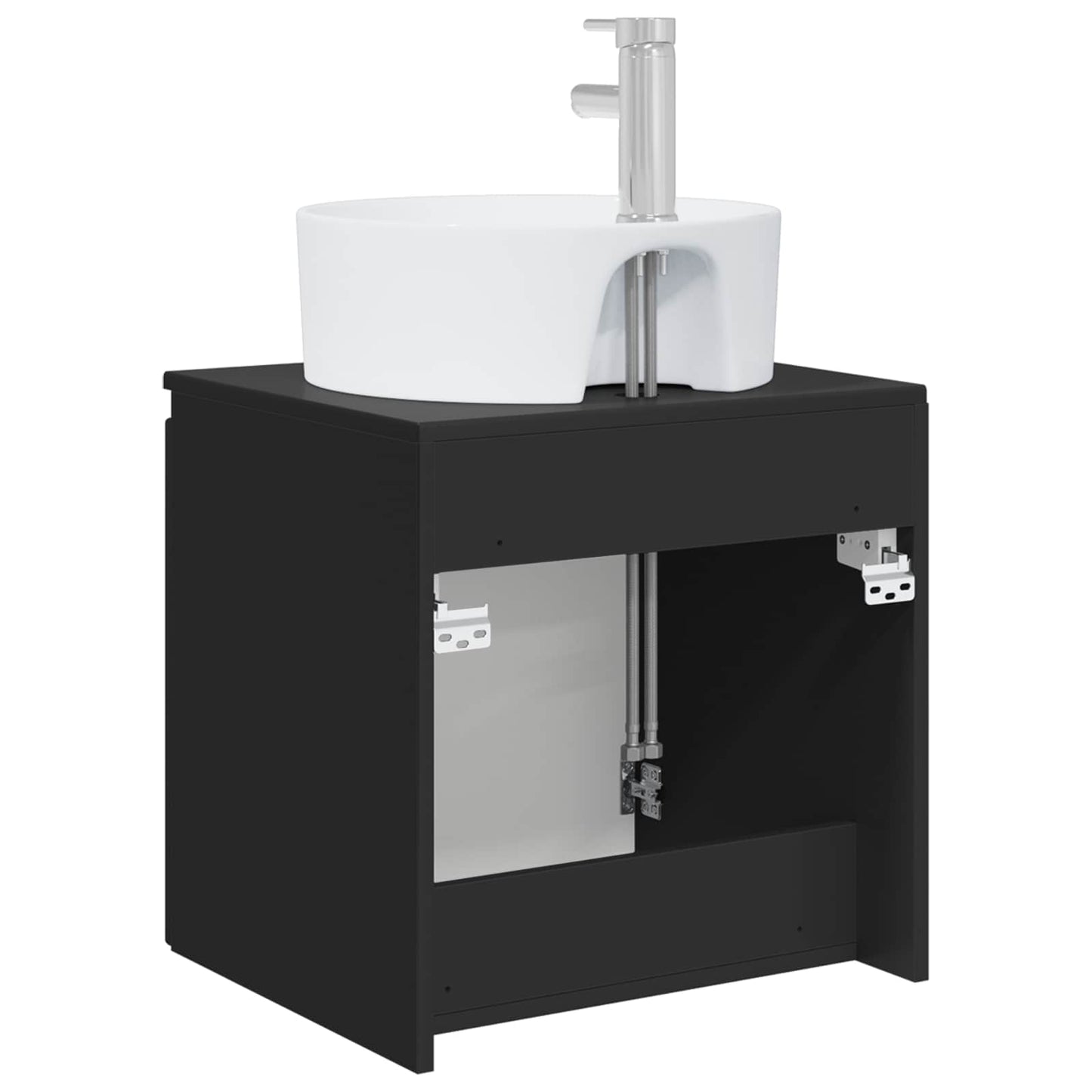 Vegghengt vaskeservant Svart 49,5 x 44,5 x 65 cm Konstruert tre