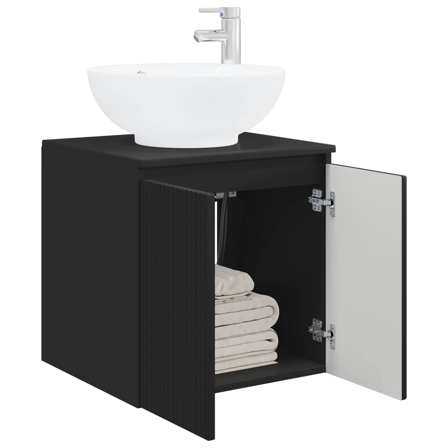 Vegghengt vaskeservant Svart 49,5 x 44,5 x 65 cm Konstruert tre