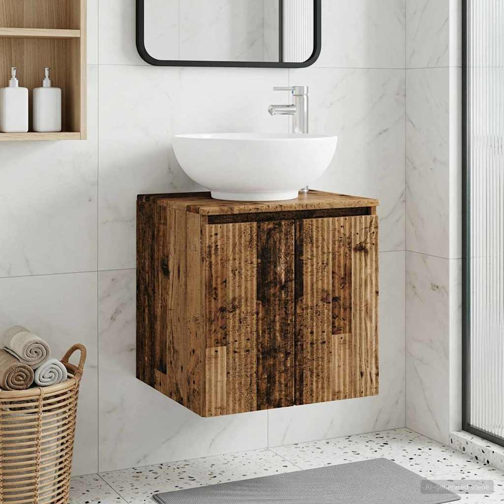 Vegghengt vaskeservant Gammelt tre 49,5 x 44,5 x 65 cm