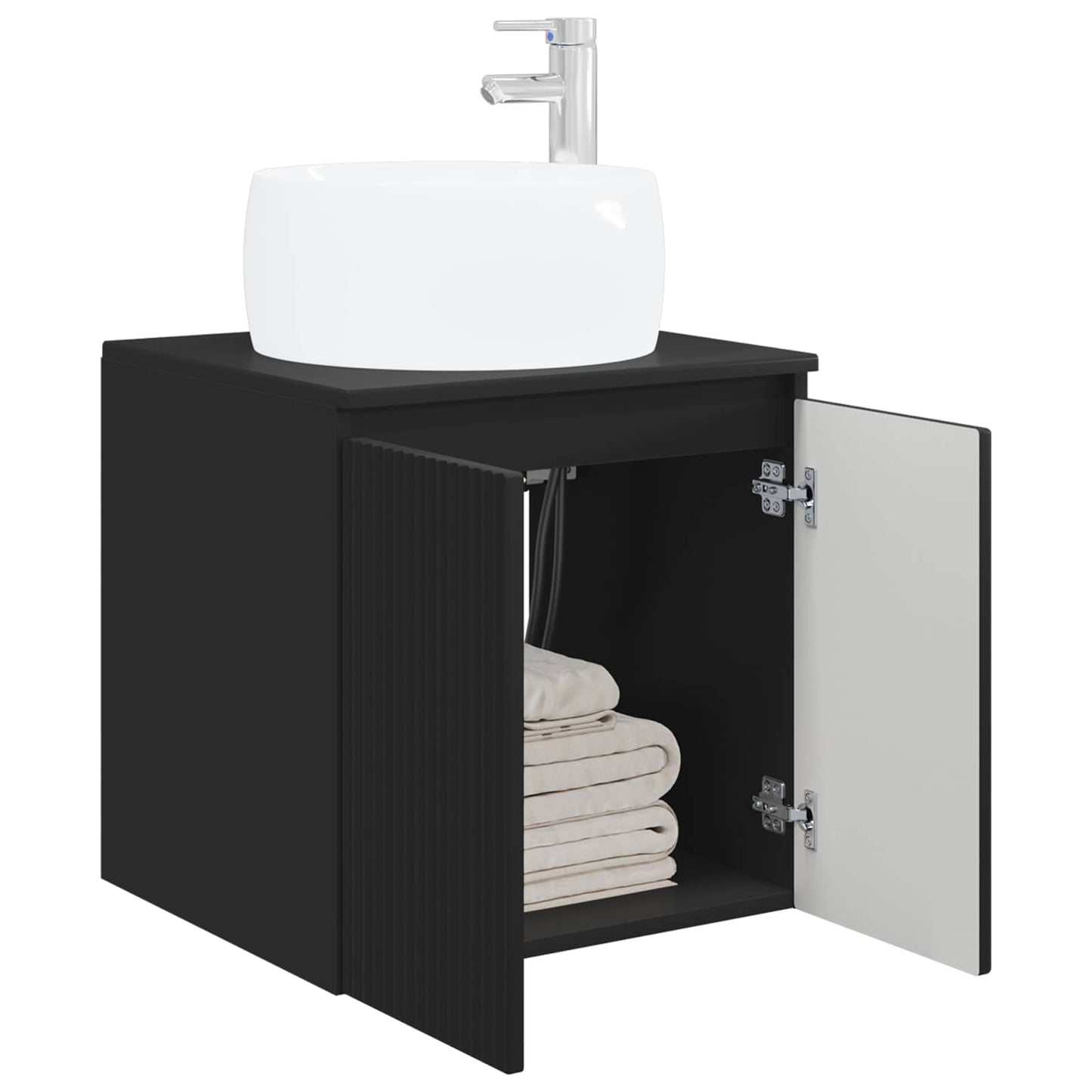 Vegghengt vaskeservant Svart 49,5 x 44,5 x 66 cm Konstruert tre