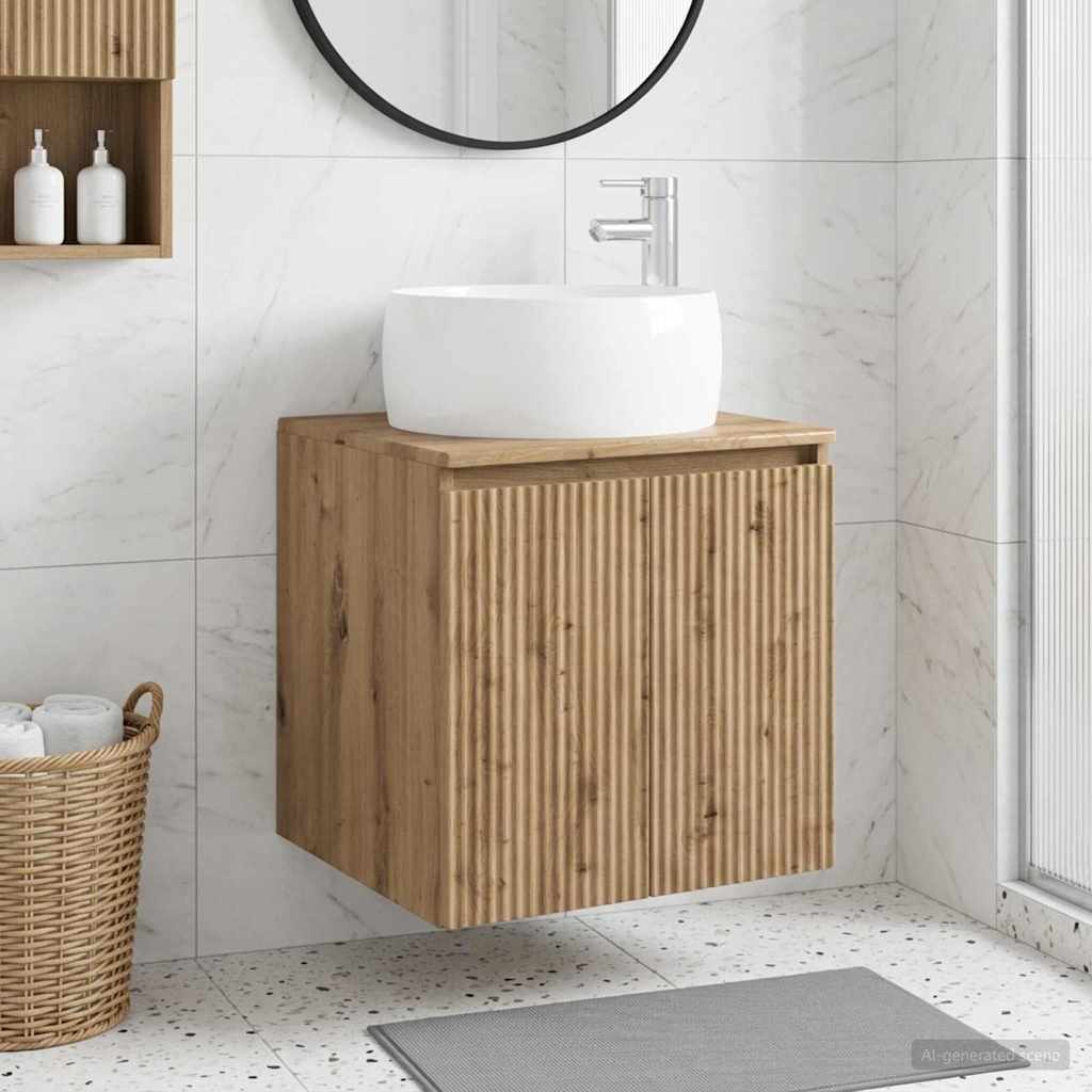 Vegghengt vaskeservant Artisan eik 49,5 x 44,5 x 66 cm