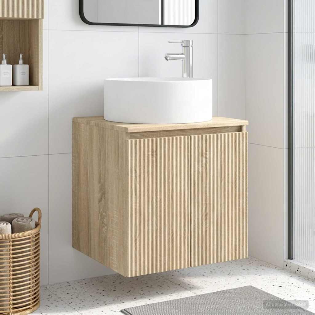 Vegghengt servantkommode Sonoma eik 49,5 x 44,5 x 65,5 cm