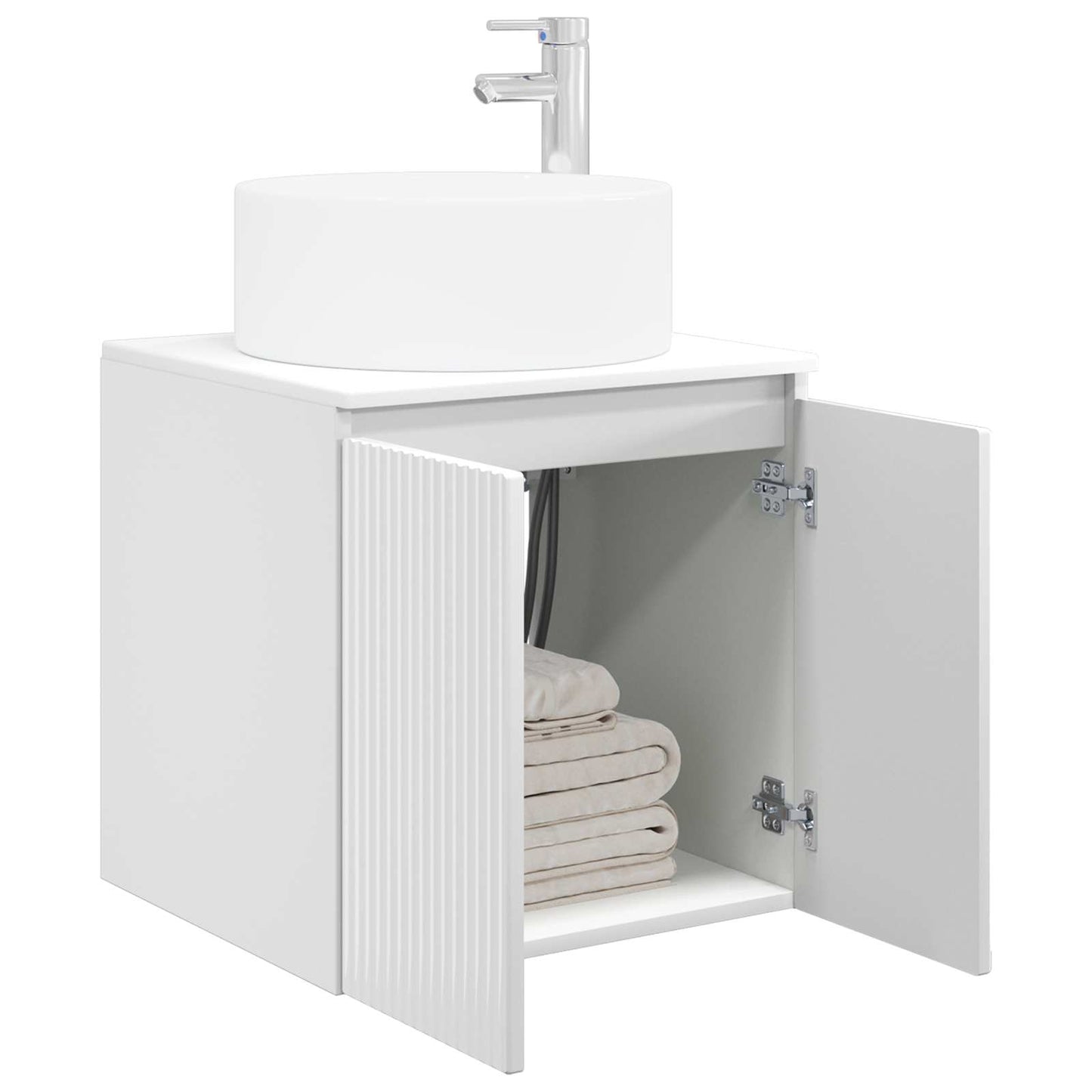 Vegghengt servantkommode Høgglans hvit 49,5 x 44,5 x 65,5 cm