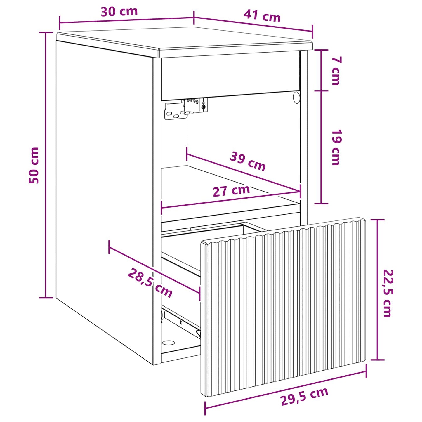 Baderomsskap Gammelt tre 30 x 41 x 50 cm Konstruert tre