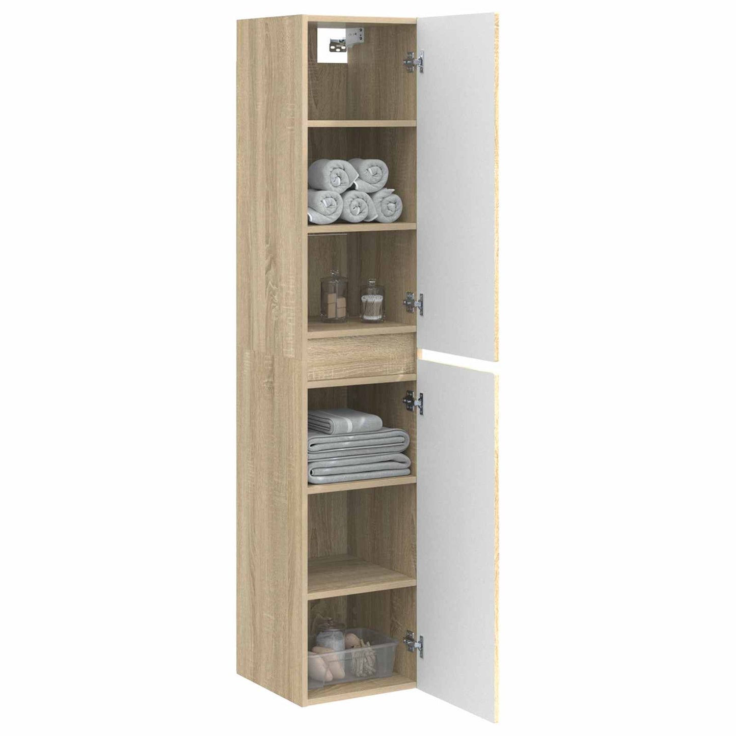 Vegghengt Badskap Sonoma eik 33 x 34,5 x 160 cm Konstruert tre