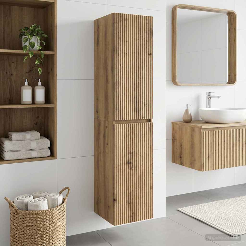Vegghengt Badskap Artisan eik 33 x 34,5 x 160 cm Konstruert tre