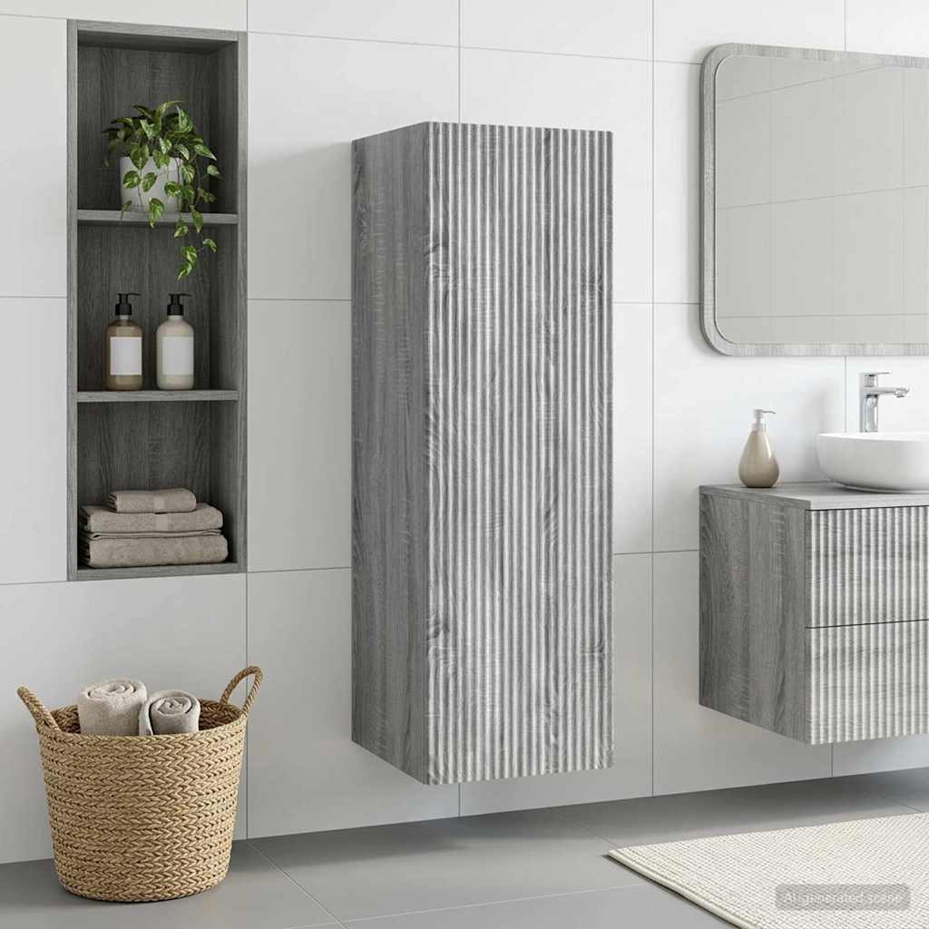 Vegghengt Badskap Grå Sonoma 33 x 34,5 x 100 cm Konstruert tre