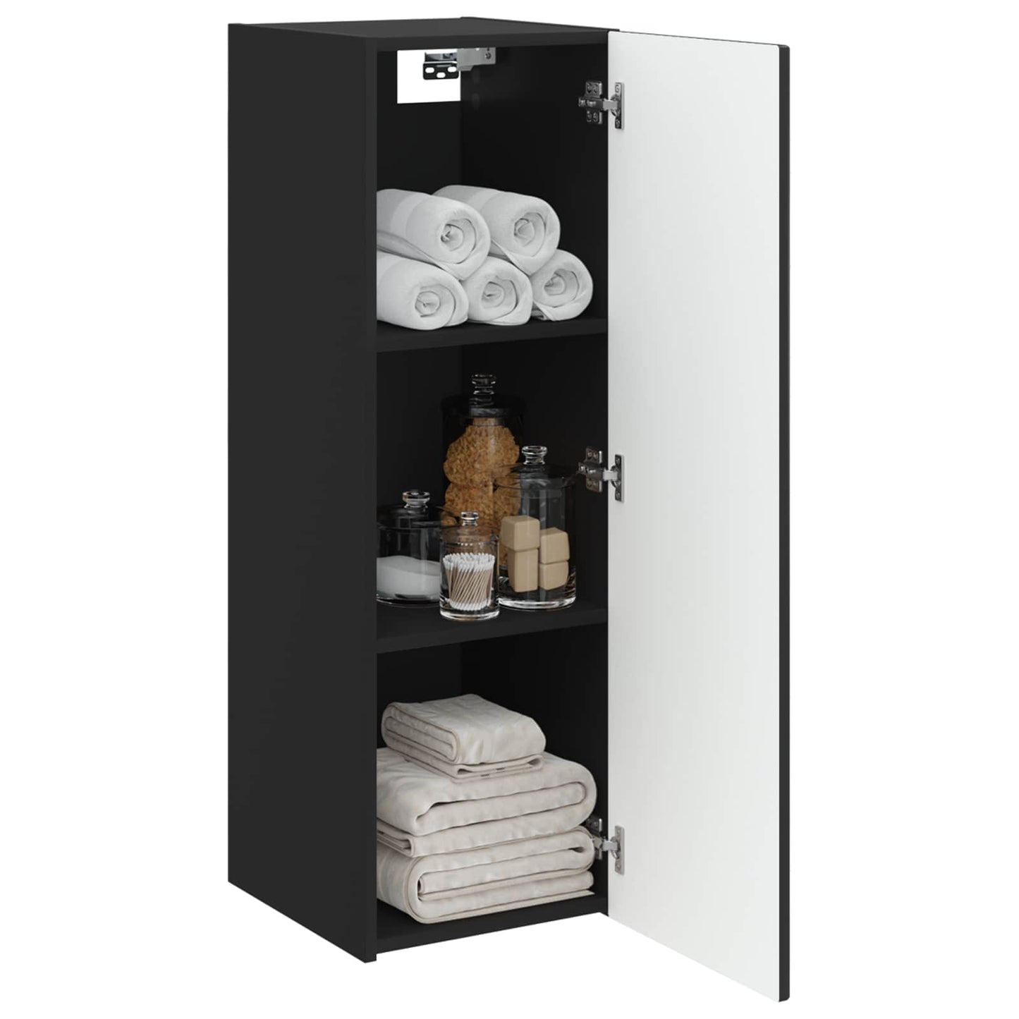 Vegghengt Badskap Svart 33 x 34,5 x 60 cm Konstruert tre