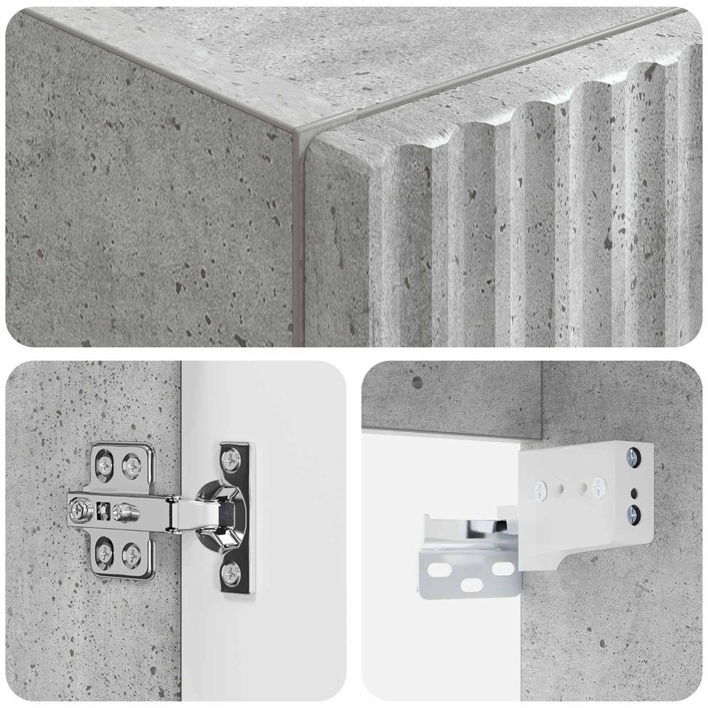 Vegghengt Badskap Betonggrå 33 x 34,5 x 60 cm Konstruert tre